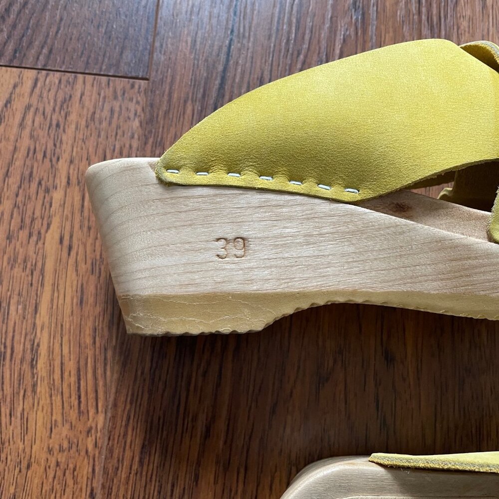 No. 6 Store Yellow Frida Wedge Clogs Sandals 39 8 - Picture 7 of 8